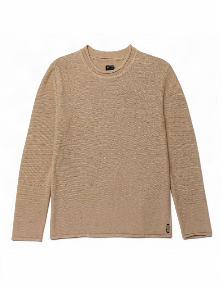 Armani Jeans Uomo Maglione Girocollo Maglione Piccolo Cotone Beige
