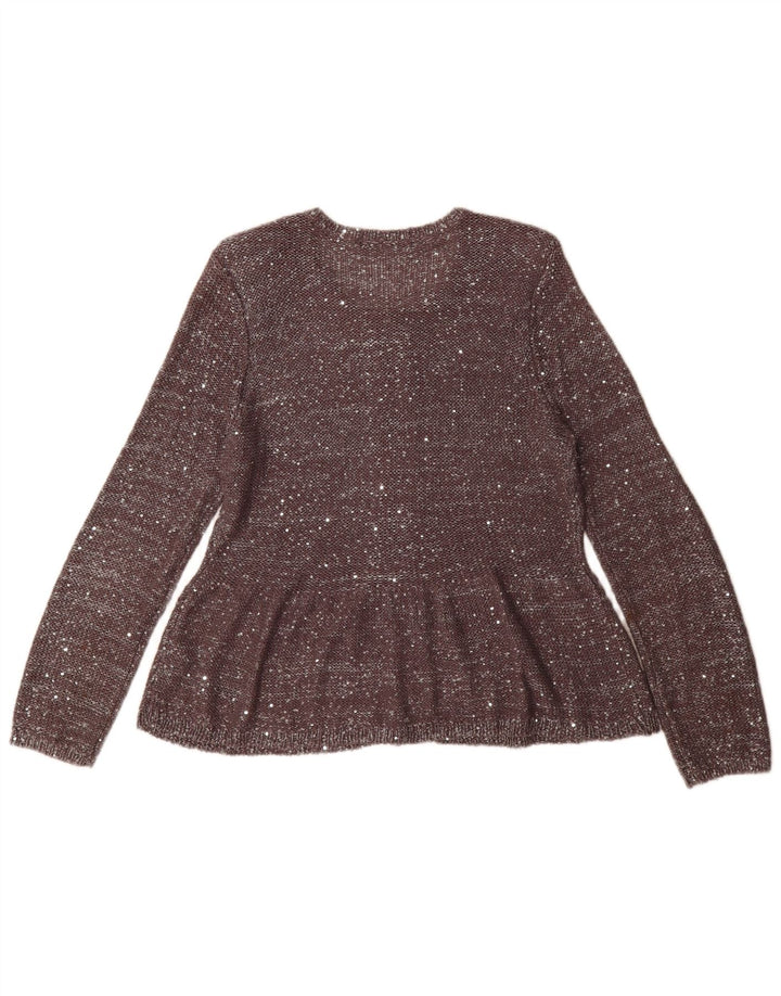 Maglione cardigan da donna Marks & Spencer UK 16 Grande poliestere screziato grigio
