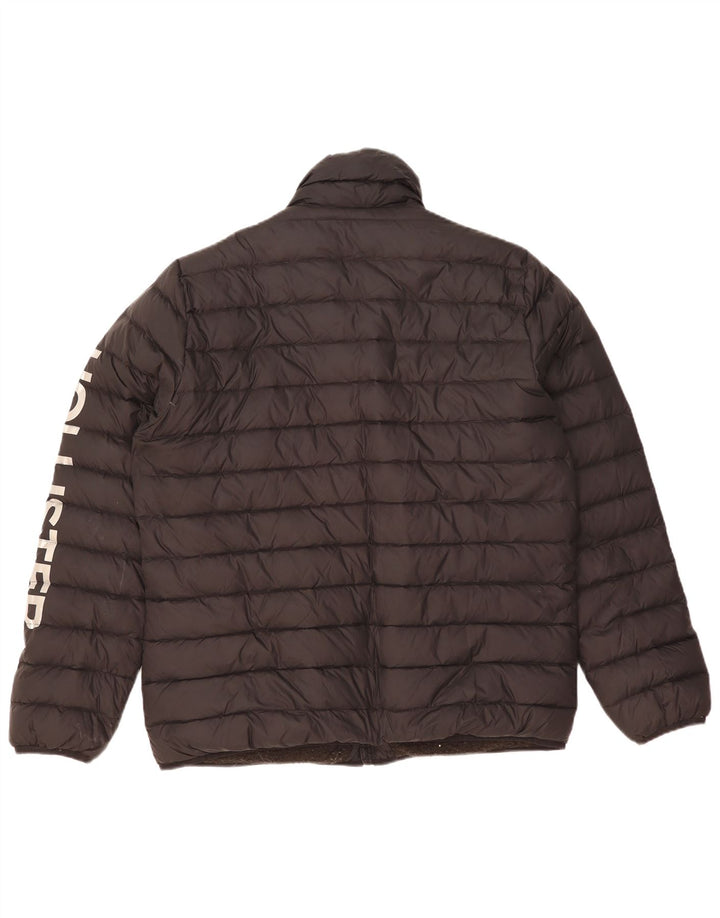 Giacca imbottita grafica da uomo Hollister UK 40 grande nera