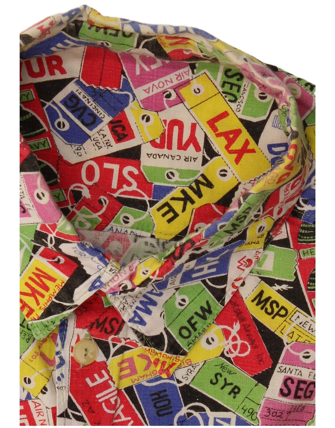 Camicia a maniche corte da uomo con motivo astratto VINTAGE 2XL multicolore