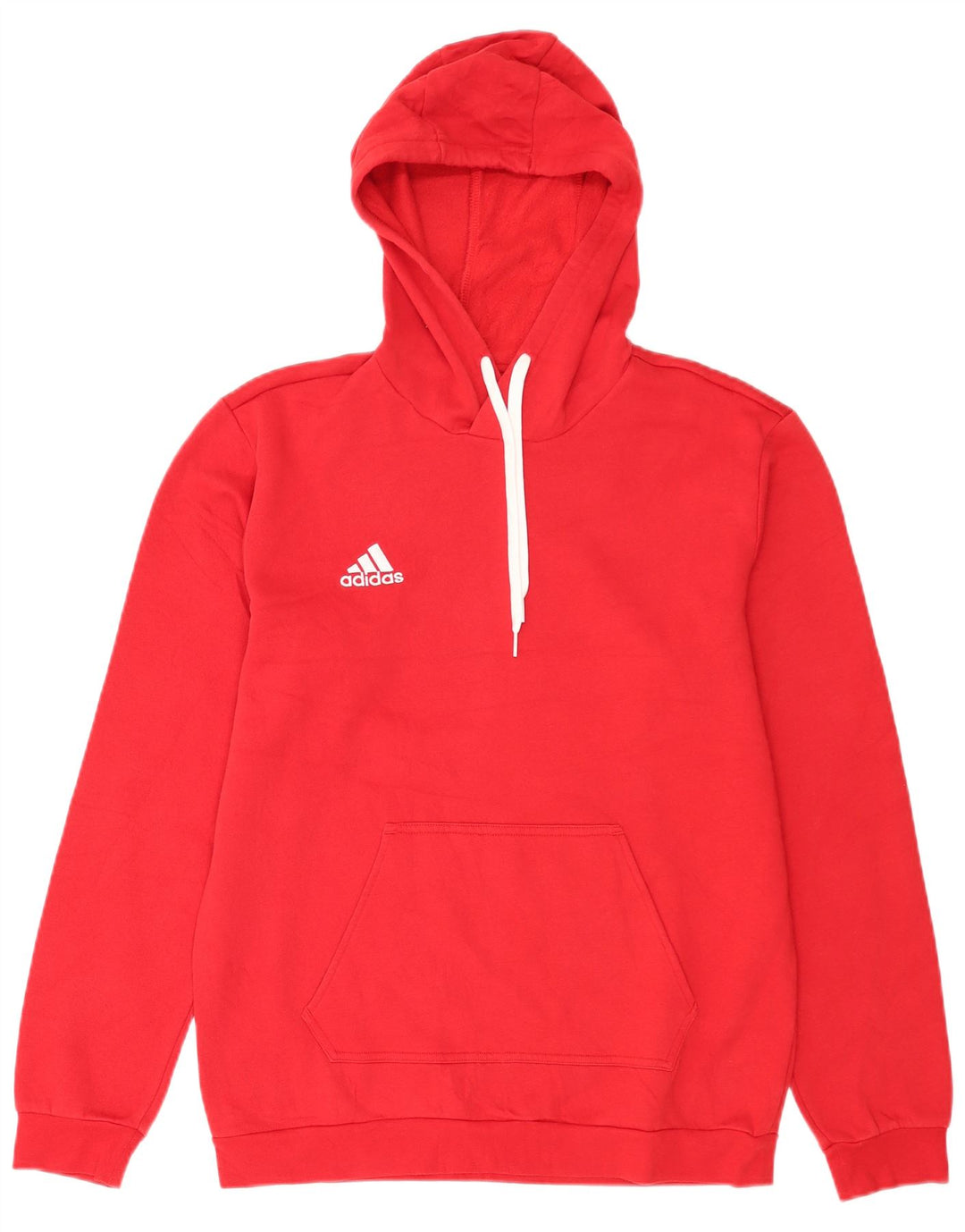Felpa con cappuccio da uomo Adidas in cotone rosso medio