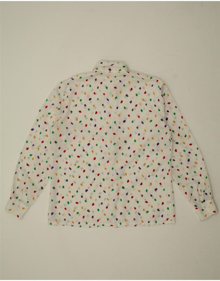 VINTAGE Womens Shirt IT 44 Medium White Spotted Vintage Vintage and Second-Hand Vintage from Messina Hembry 