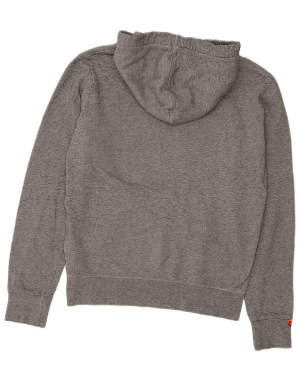 Maglione con cappuccio da uomo Superdry in cotone chiazzato grigio medio