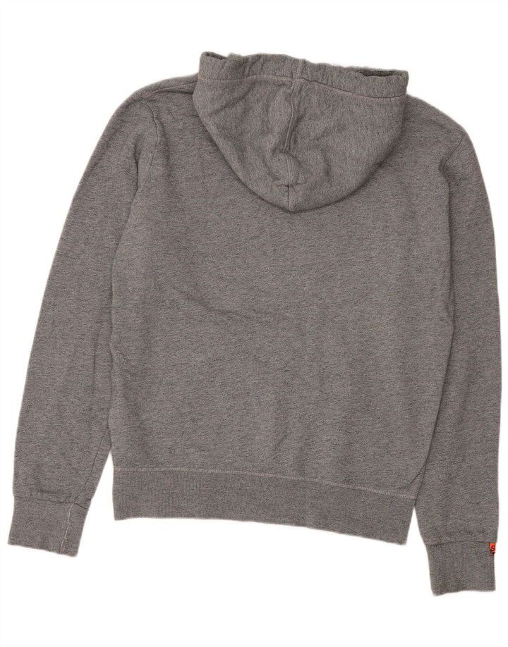 Maglione con cappuccio da uomo Superdry in cotone chiazzato grigio medio