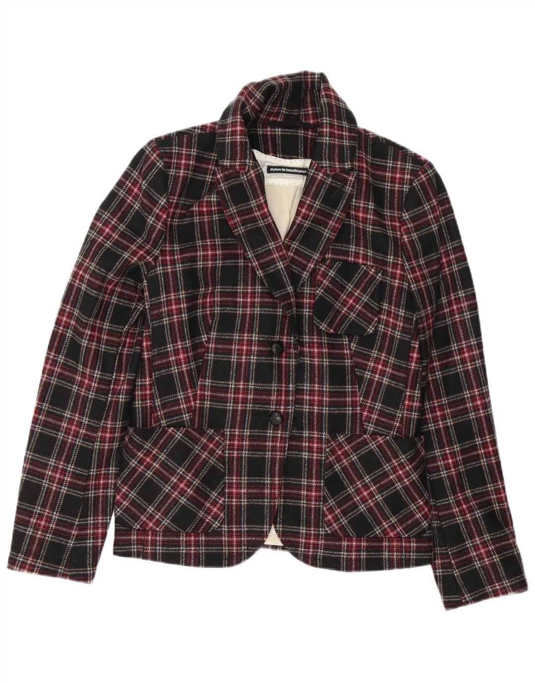 Giacca blazer da donna a 2 bottoni Drykorn US 4 piccolo plaid multicolore
