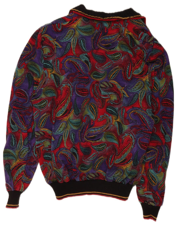Maglione maglione collo alto da donna Domina UK 10 piccolo multicolore retrò