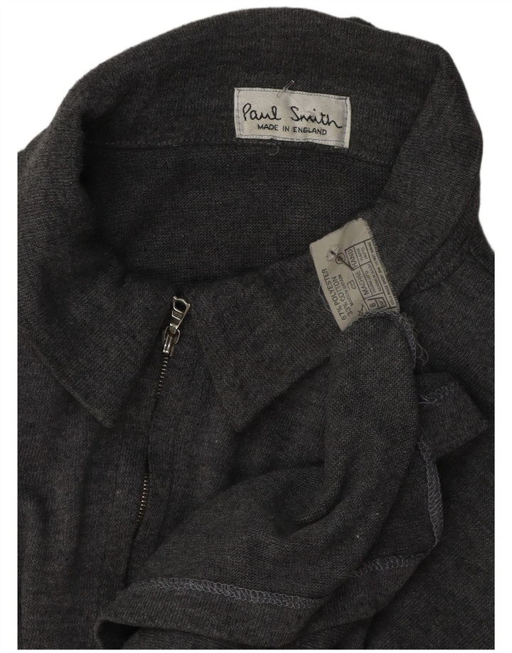Polo Paul Smith da uomo con zip e collo 2XL in poliestere grigio