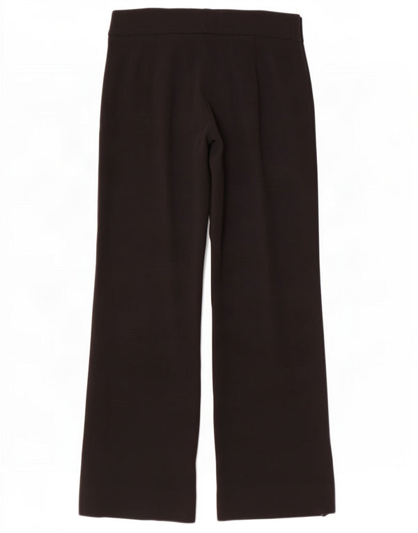 Pantaloni casual a gamba larga da donna Max Mara UK 14 Large W30 L30 Acetato nero