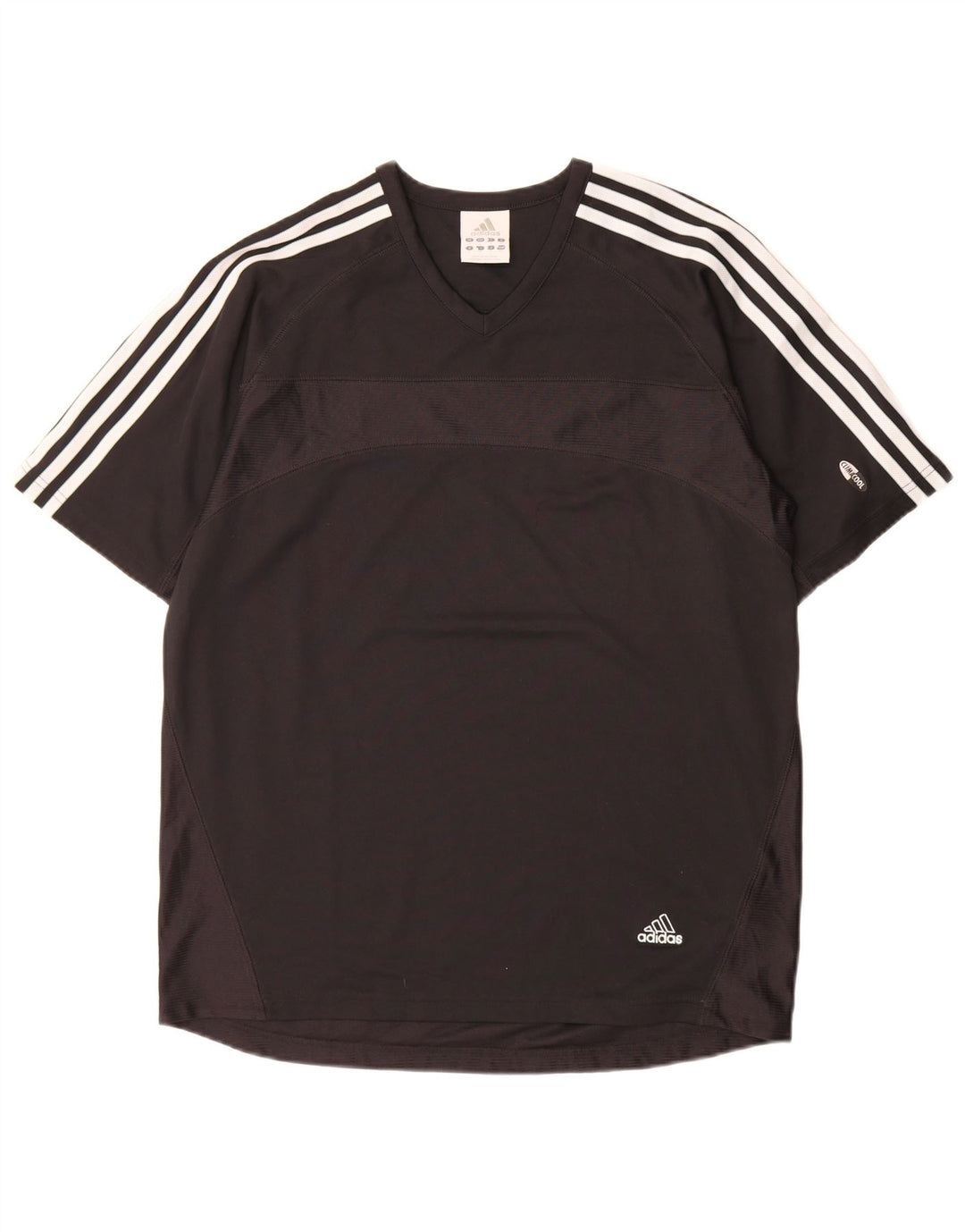 T-shirt Adidas Climacool da uomo Top in poliestere color block medio nero
