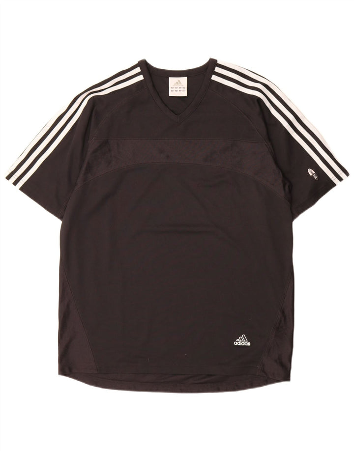 T-shirt Adidas Climacool da uomo Top in poliestere color block medio nero