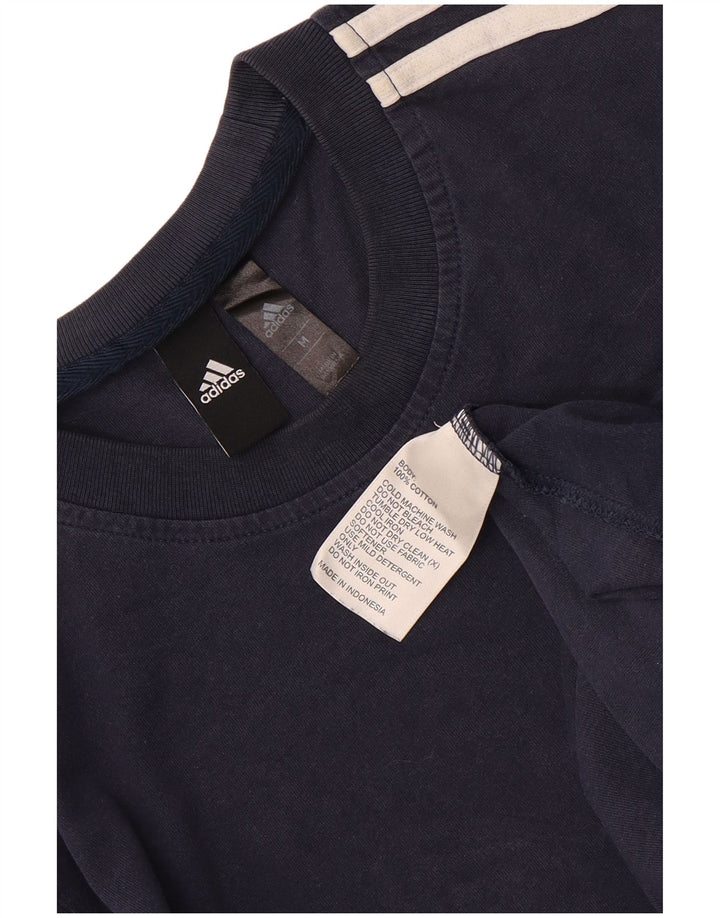 T-shirt da uomo Adidas Top media in cotone blu navy