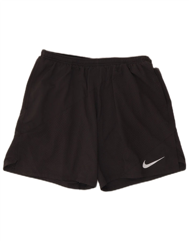 Pantaloncini sportivi Nike Dri Fit da uomo, grandi, in poliestere nero