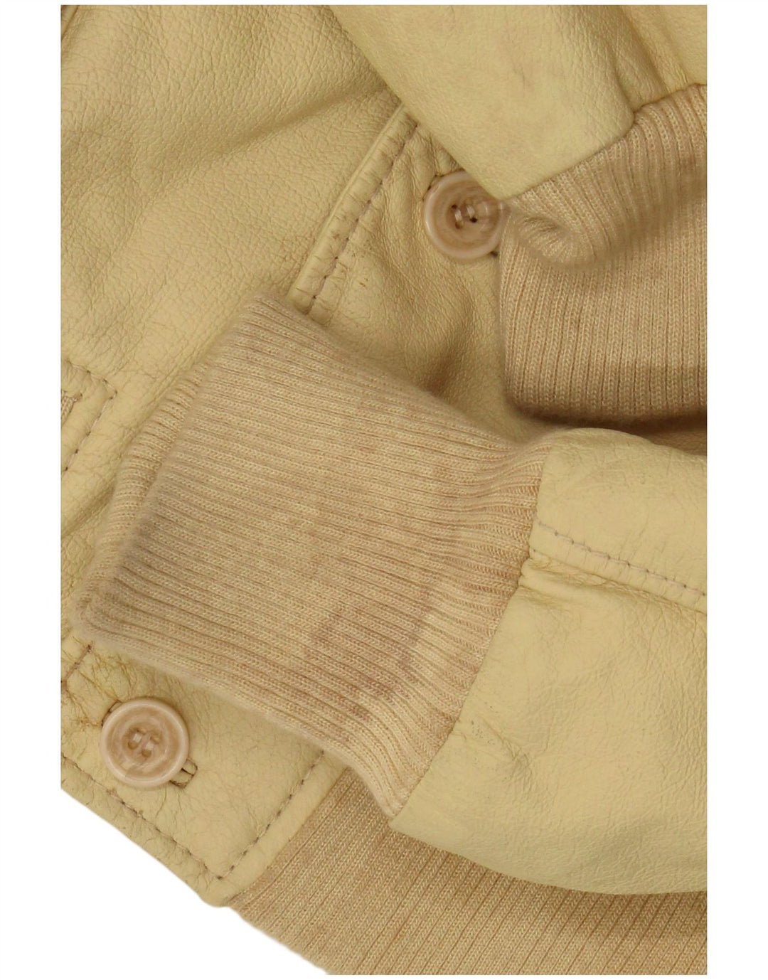 Giacca in pelle vintage da uomo IT 50 grande in pelle gialla
