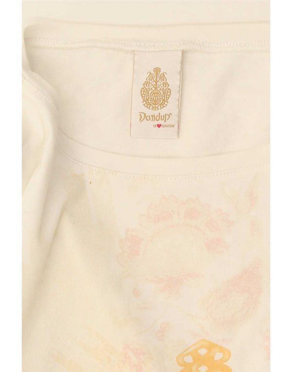 Dondup T-shirt grafica corta da donna Top UK 12 Medium White