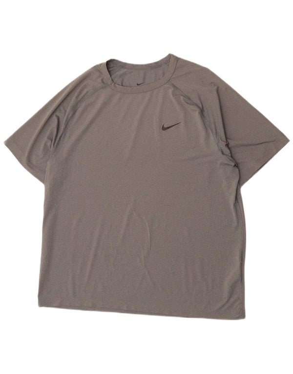 T-shirt Nike Dri Fit da uomo, grande, in poliestere grigio