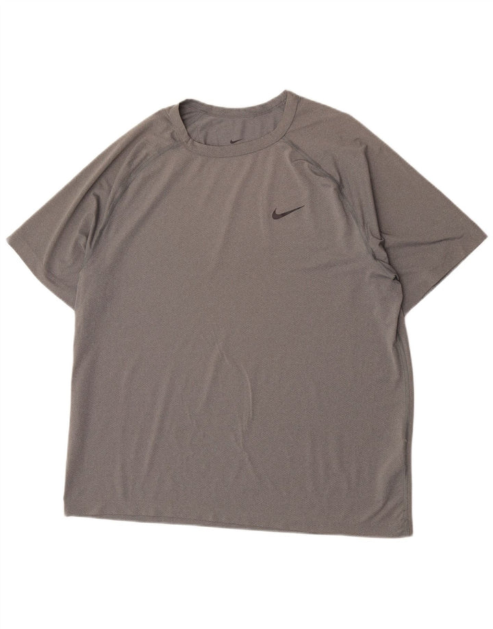 T-shirt Nike Dri Fit da uomo, grande, in poliestere grigio