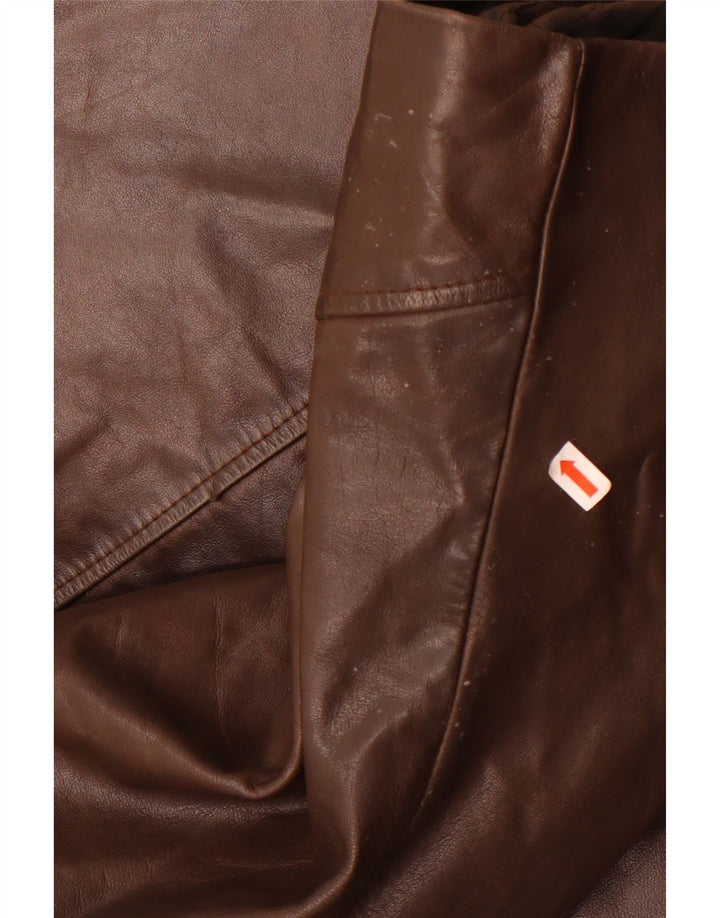 Giacca in pelle vintage da uomo UK 36 piccola marrone