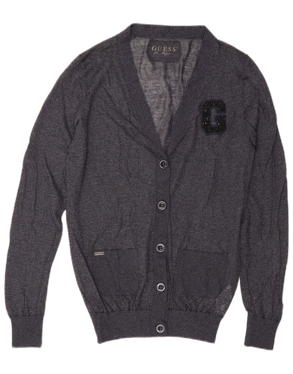 Maglione cardigan da donna Guess UK 14 viscosa blu navy medio