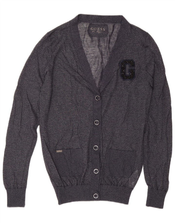 Maglione cardigan da donna Guess UK 14 viscosa blu navy medio