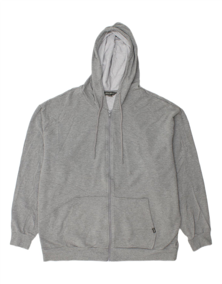 EDDIE BAUER Felpa con cappuccio e zip da uomo XL in viscosa grigia