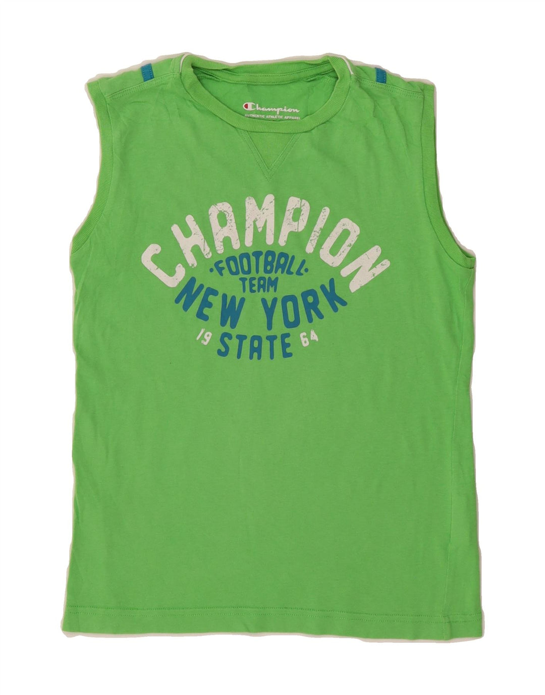 CHAMPION Boys Graphic Vest Top 9-10 Years Medium Green Cotton Vintage Champion and Second-Hand Champion from Messina Hembry 