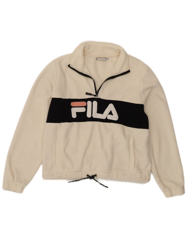 Felpa in pile oversize da donna Fila UK 6 XS White Sports