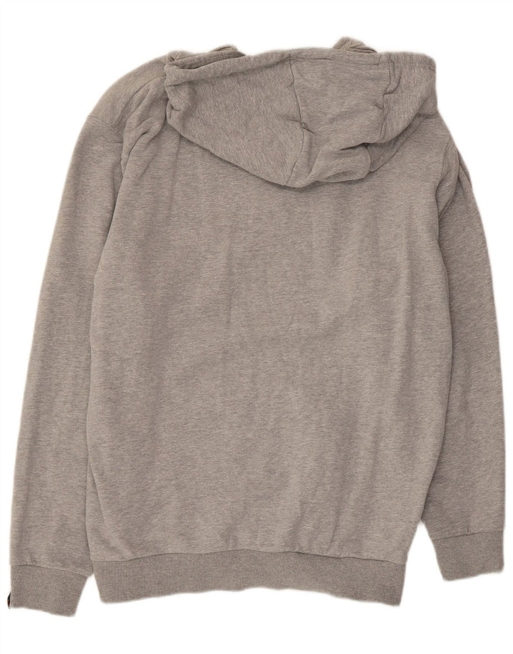 ELLESSE Felpa con cappuccio grafica da uomo in cotone color block grigio medio