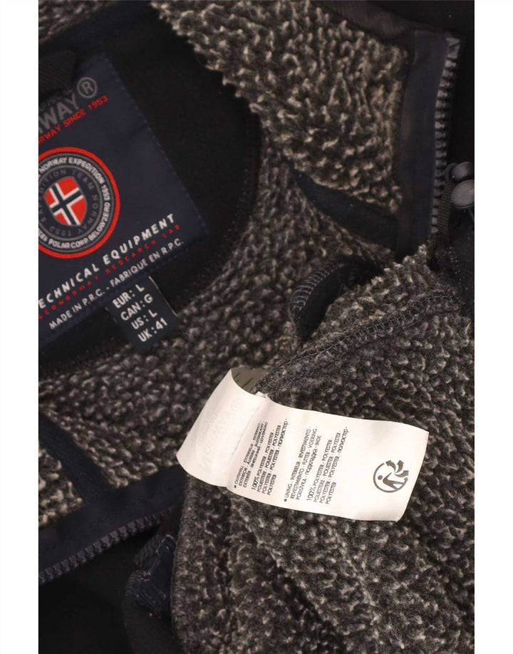 Giacca in pile da uomo Geographical Norvegia UK 41 Large in poliestere blu navy