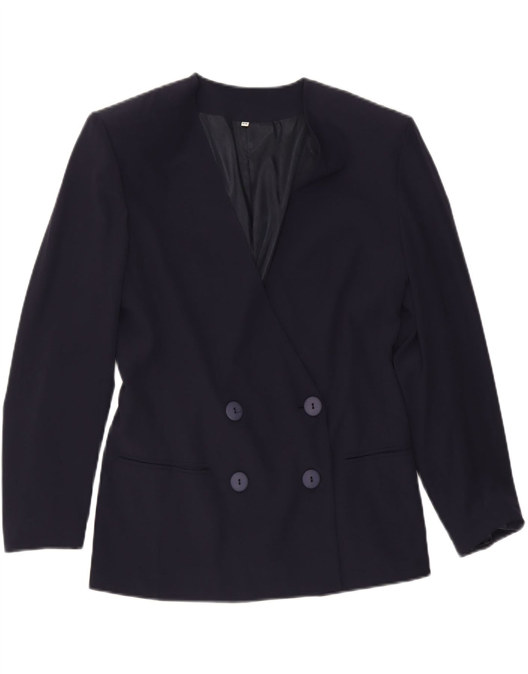 Giacca blazer doppiopetto da donna VINTAGE IT 44 medio blu navy