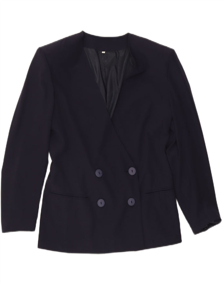 Giacca blazer doppiopetto da donna VINTAGE IT 44 medio blu navy