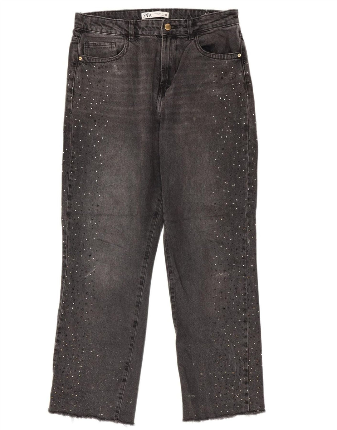 Jeans dritti da donna ZARA EU 40 medio W30 L29 Grigio
