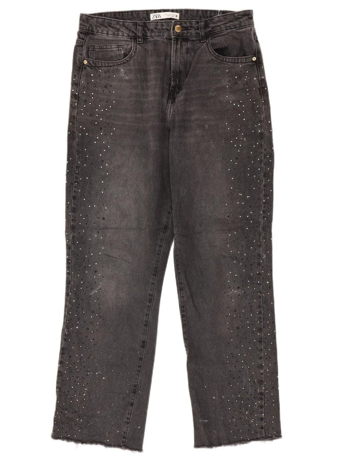 Jeans dritti da donna ZARA EU 40 medio W30 L29 Grigio