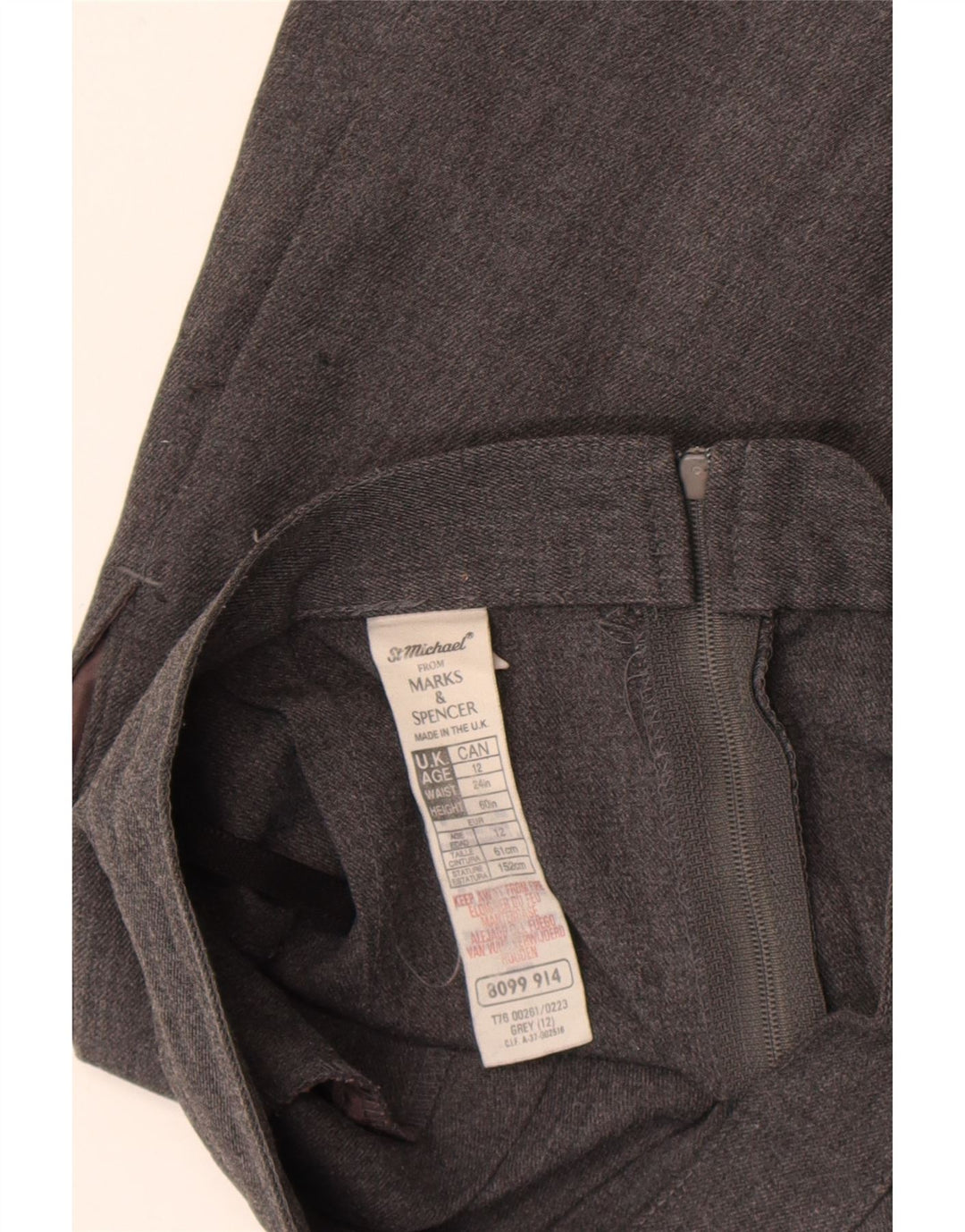 Gonna a trapezio per ragazze Marks & Spencer 11-12 anni W23 poliestere grigio