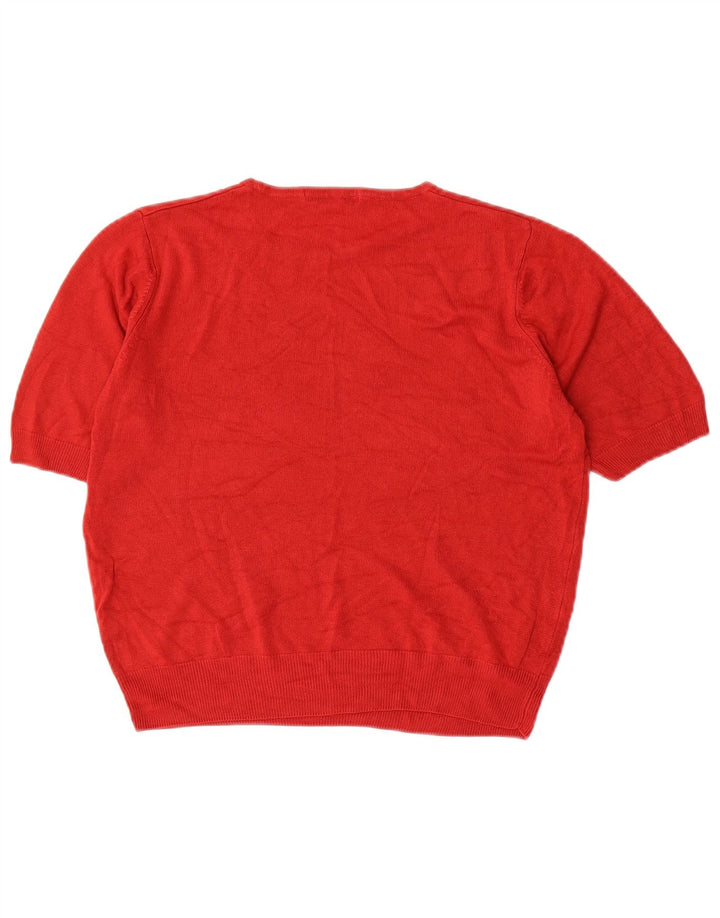 Maglione girocollo corto da donna Marks & Spencer UK 14 rosso medio