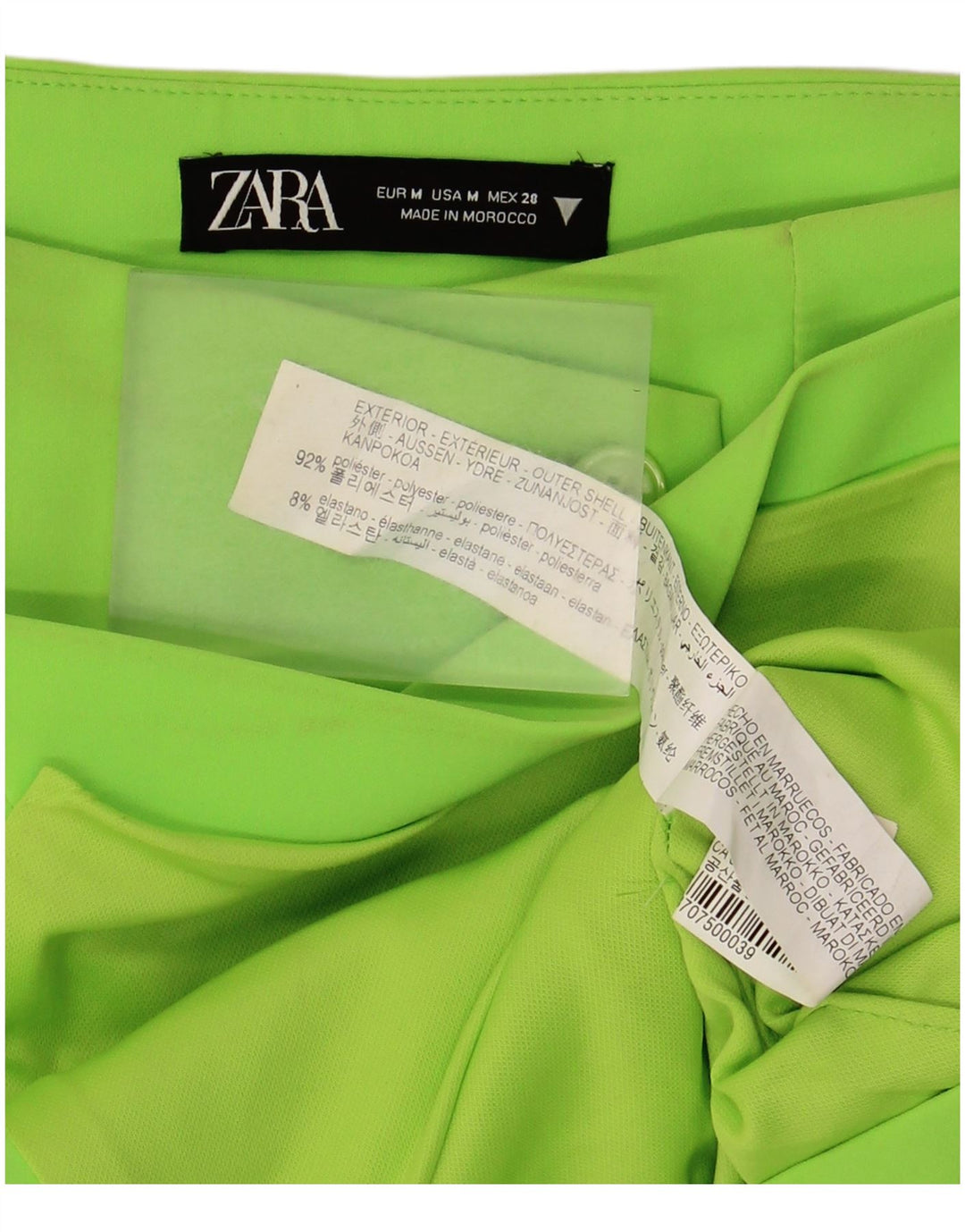 Gonna asimmetrica da donna Zara media W28 verde poliestere