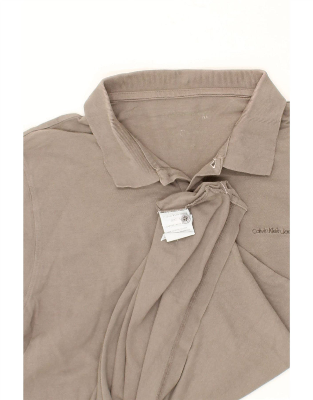 CALVIN KLEIN JEANS Mens Polo Shirt Large Grey Cotton Vintage Calvin Klein Jeans and Second-Hand Calvin Klein Jeans from Messina Hembry 