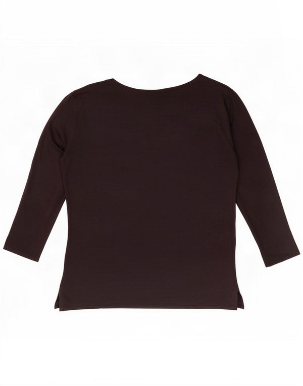 Valentino Top da donna manica 3/4 UK 16 Large Nero Viscosa