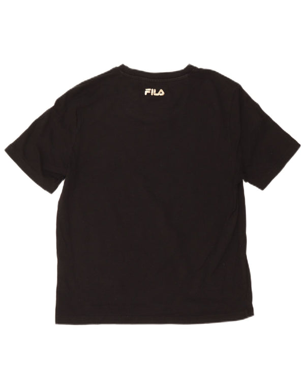 Maglietta grafica da donna Fila Top UK 14 grande cotone nero