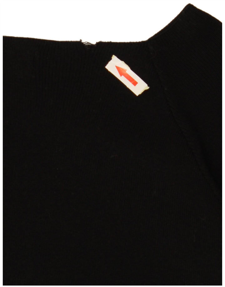 Top ZARA da donna corto con spalle scoperte e maniche a 3/4 UK 10 piccolo nero