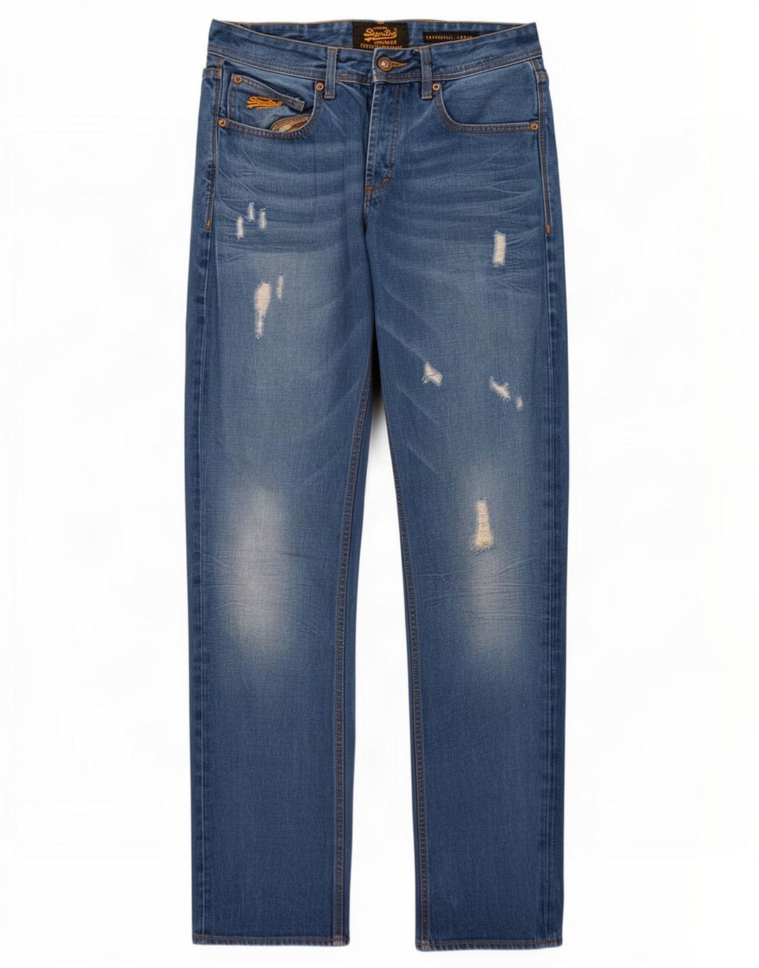 Jeans larghi da uomo Superdry Copperfill Distressed W32 L32 in cotone blu