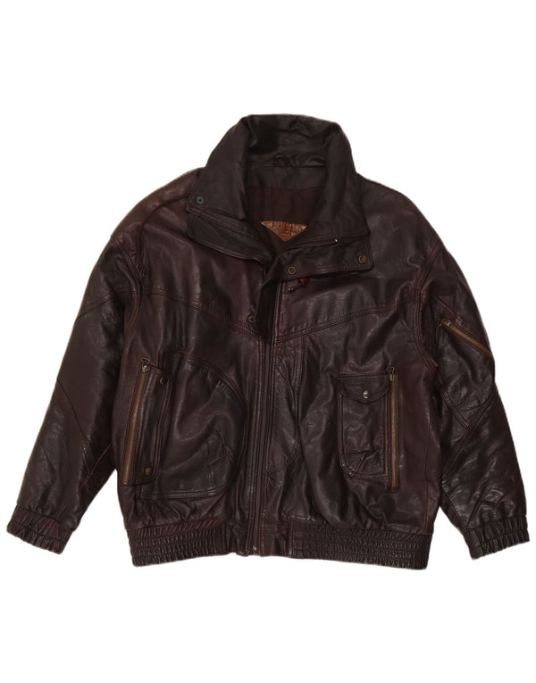 Giacca in pelle da uomo Milan UK 40 grande marrone