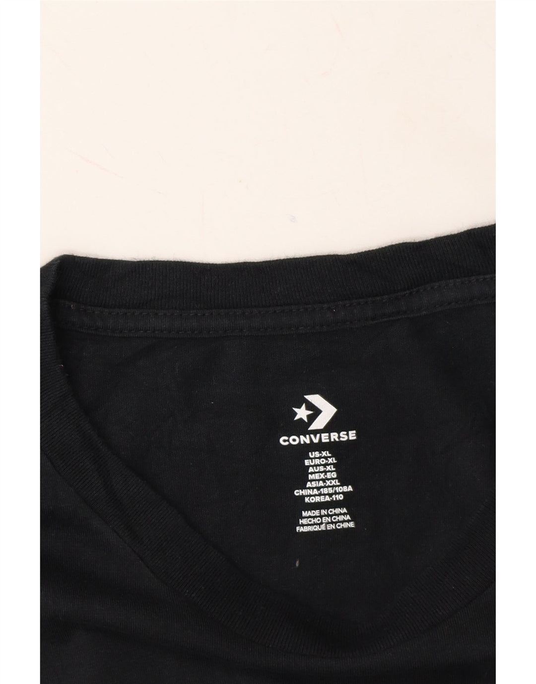 CONVERSE Mens Graphic T-Shirt Top XL Black Cotton Vintage Converse and Second-Hand Converse from Messina Hembry 