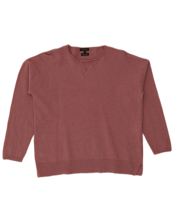 Maglione maglione girocollo oversize da donna Massimo Dutti UK 10 piccolo rosa
