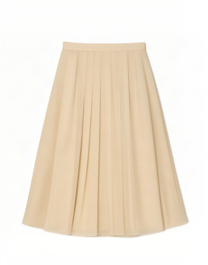 Gonna a pieghe da donna Debut UK 12 Medium W26 Poliestere bianco sporco