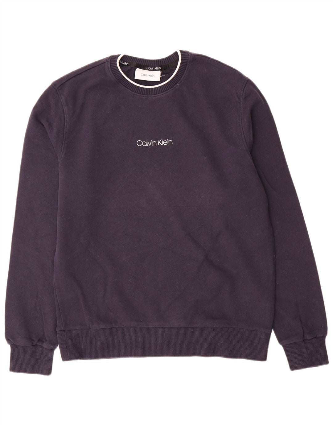 Felpa da uomo Calvin Klein in cotone medio blu navy