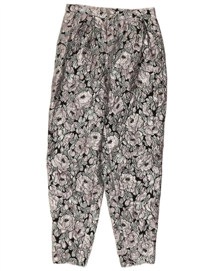 Pantaloni chino da donna VINTAGE IT 42 medio W26 L26 floreale multicolore
