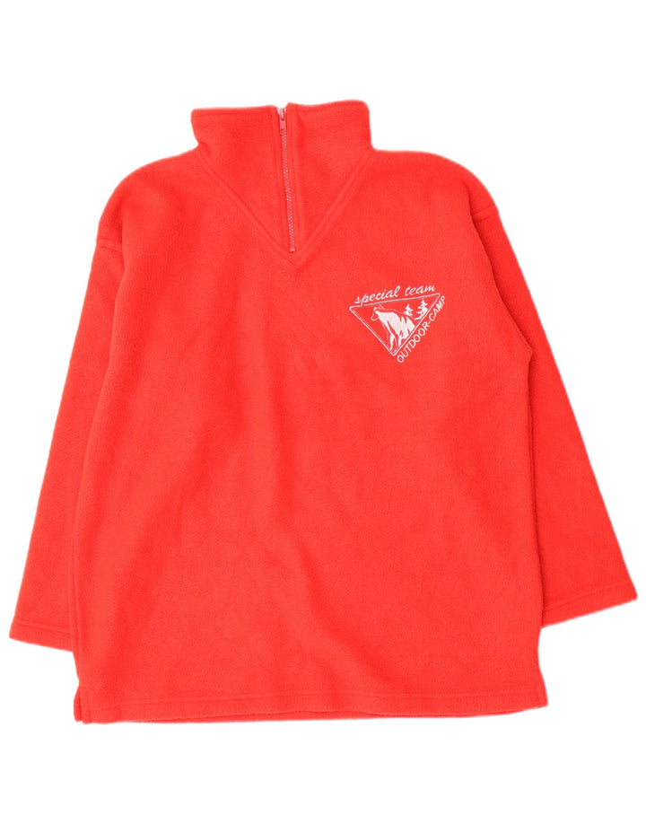 Maglione in pile da ragazzo con zip VINTAGE 9-10 anni rosso