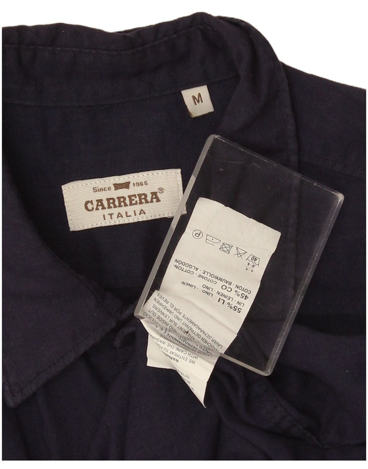 Camicia da uomo Carrera lino medio blu navy