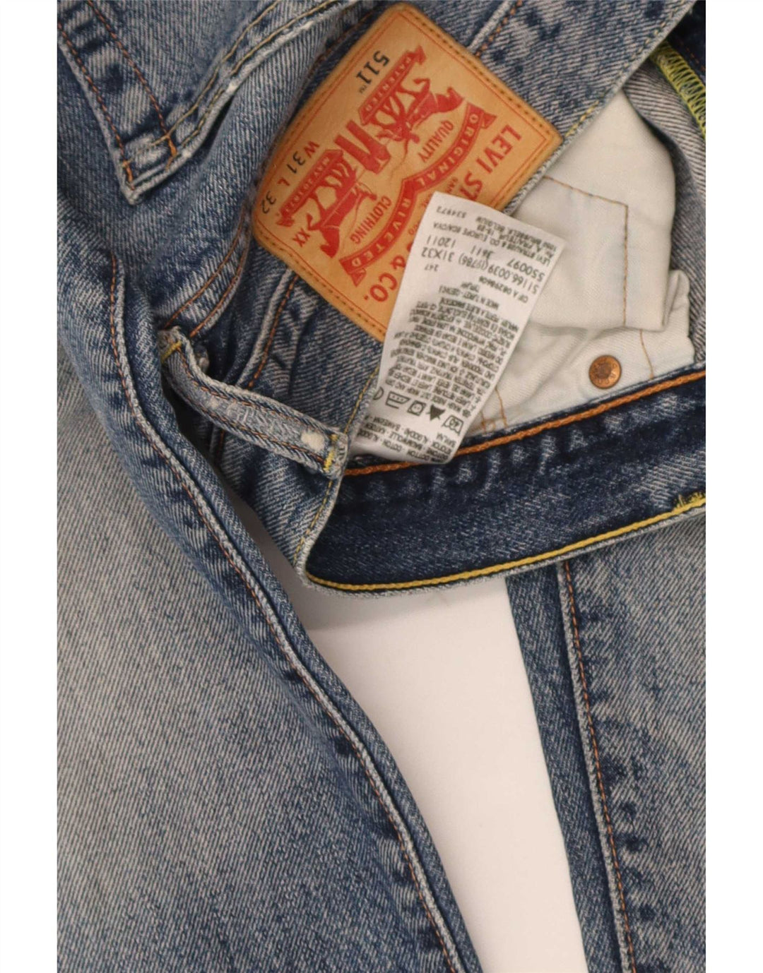 Levi's Uomo 511 Slim Jeans W31 L32 Cotone Blu