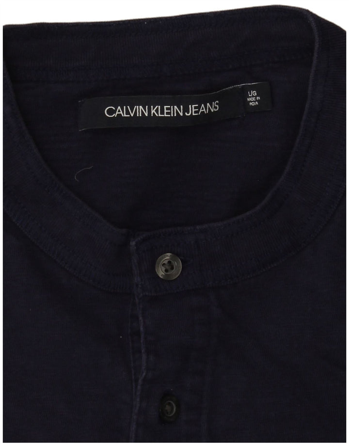 Calvin Klein Jeans T-shirt da uomo Top Large Blu Navy